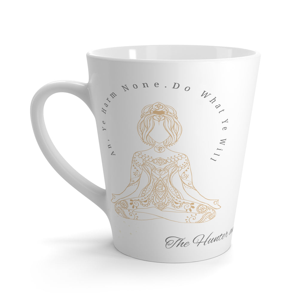 Latte Mug — Meditation Mug with Ornate Yogi Design