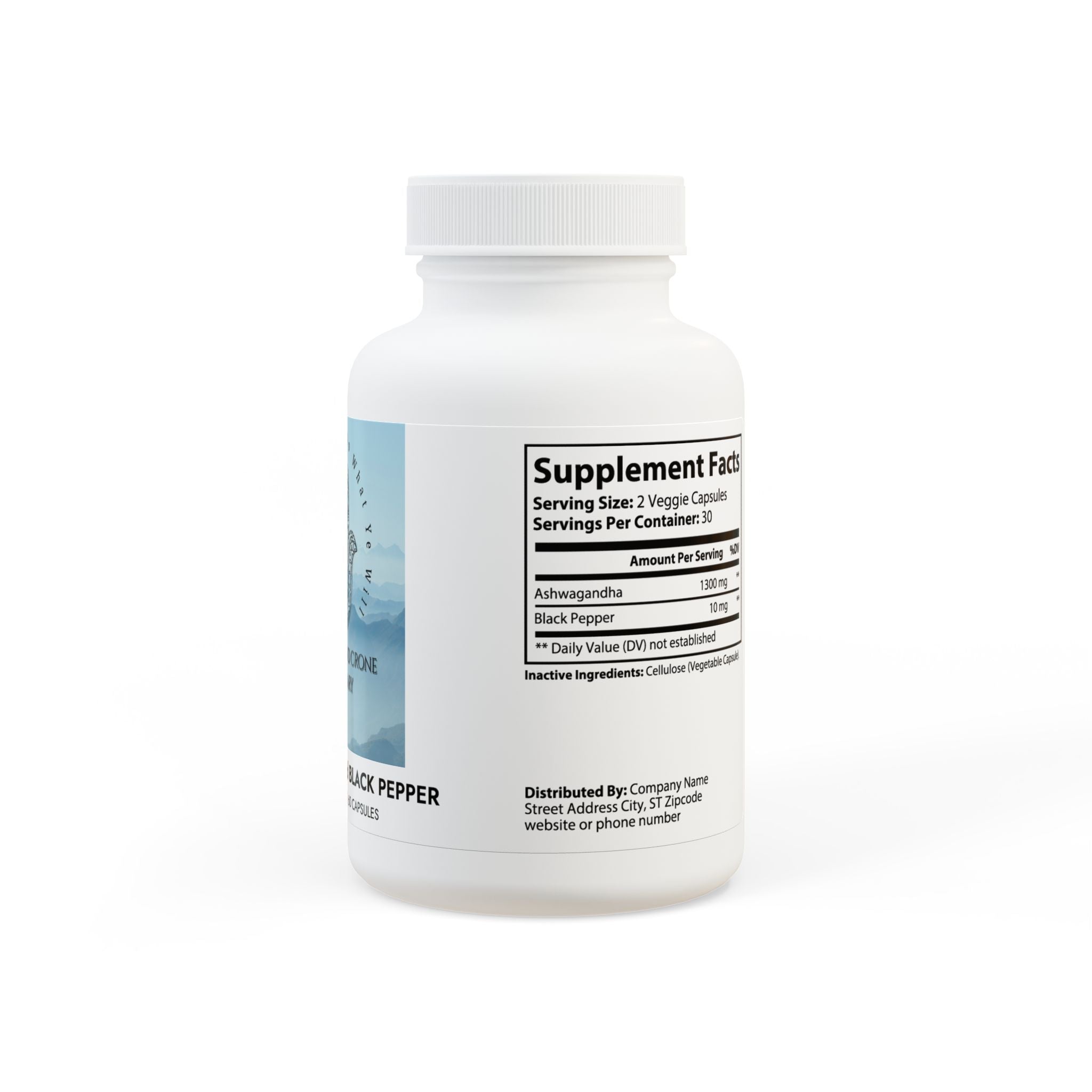 Ashwagandha and Black Pepper Supplement (60 capsules)