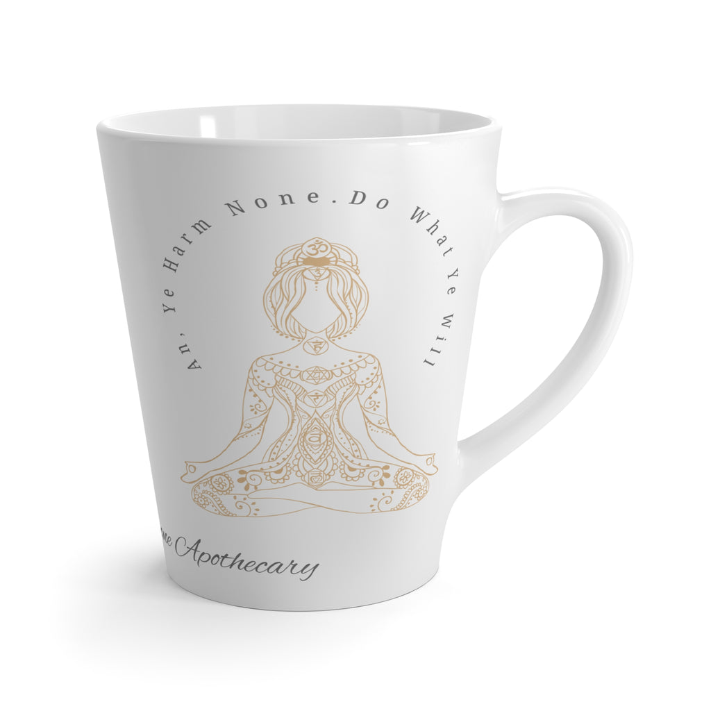 Latte Mug — Meditation Mug with Ornate Yogi Design